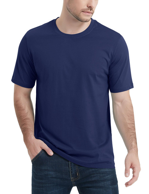 TACVASEN Men T Shirts Mens T Shorts Men's T-Shirt Men's T Shirts Mens Tshirts Cotton Navy M