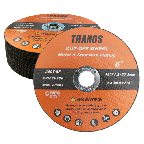 THANOS Cut Off Wheel,25 Pack 6"x.045"x7/8" Metal and Stainless Steel Cutting Wheel for Angle Grinder,Ultra Thin Cutting Disc