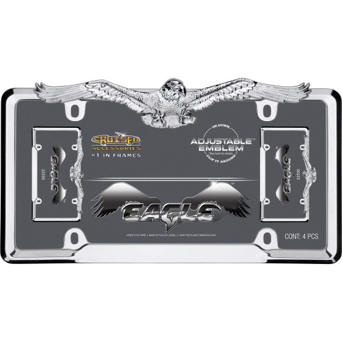 Cruiser Accessories 22330 Eagle License Plate Frame, Chrome,1 Frame
