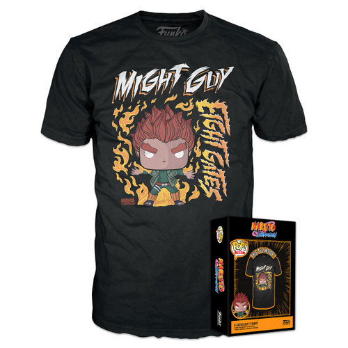 Funko Pop! Boxed Tee: Naruto - Eight Gates, Might Guy - L