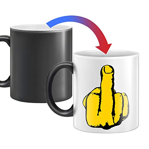 Heat Changing Middle Finger Ceramic Coffee Mug 12 oz Mug Have A Nice Funny Day