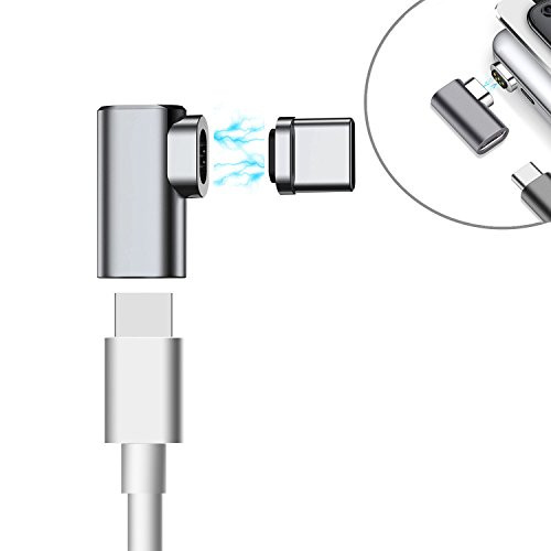 Magnetic USB C Charger Adapter, Dreamvasion 90 Degree Magnet USB Type C Fast Charging Connector Converter [Support 4.3A] for MacBook Pro/Apple Pencil/Chromebook Pixel/Samsung Galaxy S8 and More