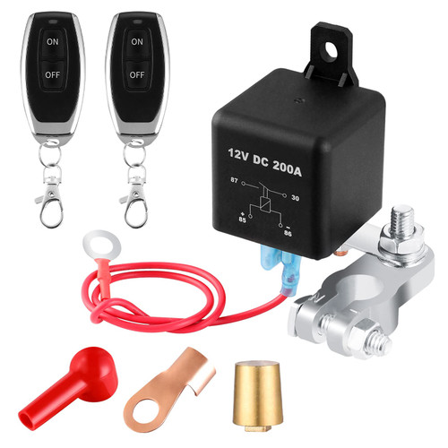 micrl Remote Battery Disconnect Switch 12V 200A Prevent Battery Drain Car Kill Switch Anti-Theft with Two Wireless Remote Control for Auto Truck Boat