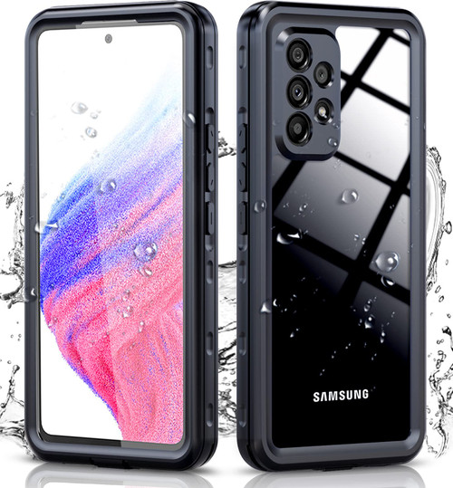 Hllhunkhe for Samsung Galaxy A53 5G Waterproof Case with Built-in Screen Protector - Rugged Full Body Underwater Dustproof Shockproof Drop Proof Protective Cover for Samsung Galaxy A53 5G (Black)