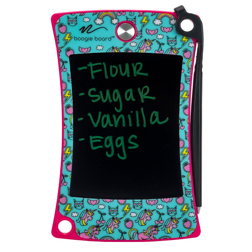 Boogie Board Jot Pocket Writing Tablet - Includes Small 4.5 in LCD Writing Tablet, Instant Erase, Stylus Pen and Built-in Kickstand, Unicorn Design