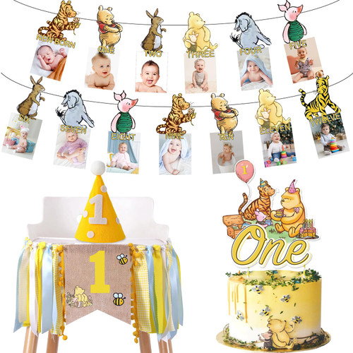 Classic Winnie 1st Birthday Party Decorations, Vintage Winnie First Birthday Photo Banner, First Birthday Hat, The Pooh High Chair Banner, Vintage The Pooh Cake Topper Party Supplies 1st Birthday Classic Winnie 1st Birthday Party Decorations, Vintage Winnie First Birthday Photo Banner, First Birthday Hat, The Pooh High Chair Banner, Vintage The Pooh Cake Topper Party Supplies 1st Birthday
