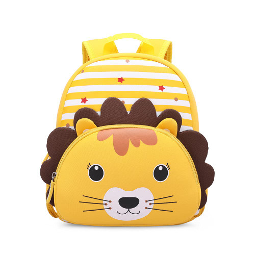 KK CRAFTS Toddler Backpack, Waterproof Preschool Backpack, 3D Cute Cartoon Neoprene Animal Schoolbag for Kids, Lunch Box Carry Bag for Boys Girls, Cute Lion