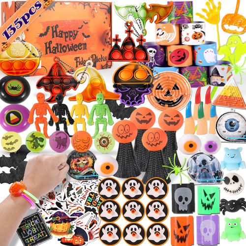 135 Pack Halloween Fidget Toys Halloween Sensory Pop Packs Pack Party Favors Toys for Kids Stress Relief Sensory Toys Gifts School Classroom Halloween Prizes 135 Pack Halloween Fidget Toys Halloween Sensory Pop Packs Pack Party Favors Toys for Kids Stress Relief Sensory Toys Gifts School Classroom Halloween Prizes