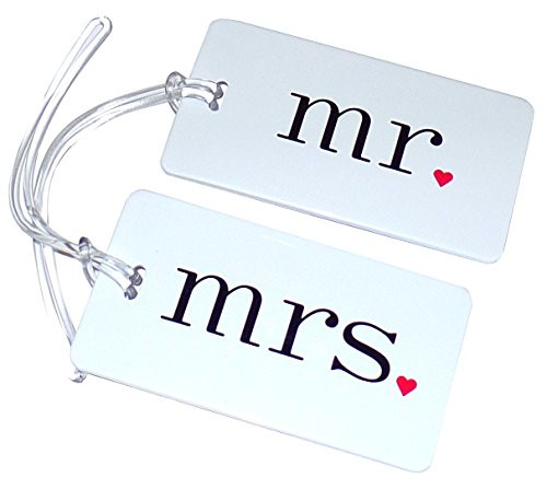 Mr. and Mrs Luggage Tags WEDDING HONEYMOON LUGGAGE TAGS