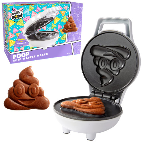 Poop Emoji Mini Waffle Maker - Make Breakfast Fun for Kids with Cute Smiley Face Design, 4 Inch Waffler Iron Makes Poop Shaped Pan Cakes or Waffles, Electric Non Stick Breakfast Appliance, Funny Gift Poop Emoji Mini Waffle Maker - Make Breakfast Fun for Kids with Cute Smiley Face Design, 4 Inch Waffler Iron Makes Poop Shaped Pan Cakes or Waffles, Electric Non Stick Breakfast Appliance, Funny Gift