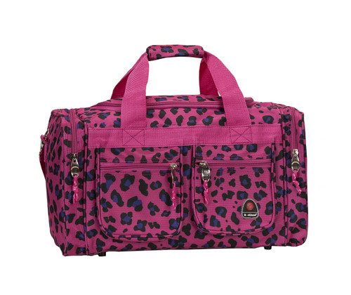 Rockland Duffel Bag, Magenta Leopard, 19-Inch