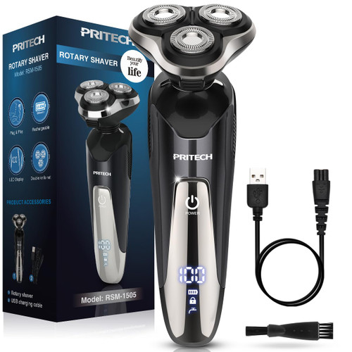 Mens Electric Razor for Men Electric Shavers for Men Electric Razors for Men Face Shaver for Mens Rechargeable Razors for Shaving Electric Cordless Men's Electric Shaver Waterproof Wet Dry by PRITECH Mens Electric Razor for Men Electric Shavers for Men Electric Razors for Men Face Shaver for Mens Rechargeable Razors for Shaving Electric Cordless Men's Electric Shaver Waterproof Wet Dry by PRITECH