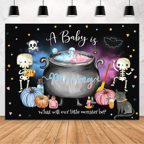 MEHOFOND 7x5ft Halloween Baby Shower Backdrop A Baby is Brewing Baby Shower Party Decorations Supplies Boo-y or Ghoul Halloween Gender Reveal Decorations Banner Photography Background Photo Props MEHOFOND 7x5ft Halloween Baby Shower Backdrop A Baby is Brewing Baby Shower Party Decorations Supplies Boo-y or Ghoul Halloween Gender Reveal Decorations Banner Photography Background Photo Props