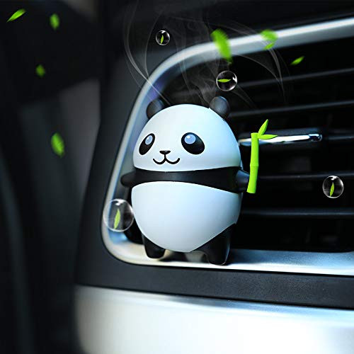 AMind Panda Car Air Freshener Aromatherapy Essential Oil Diffuser Xmas Gift Cute Panda Locket with Car Perfume Car Fragrance Diffuser Vent Clip