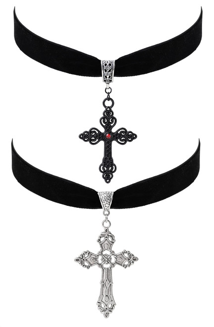 Sacina Set 2 PIECE Gothic Cross Neckaces, Zinc Alloy Cross Pendant, Goth Jewelry Gift for Women, Christmas Gift for Girls, Mother, Friends... Sacina Set 2 PIECE Gothic Cross Neckaces, Zinc Alloy Cross Pendant, Goth Jewelry Gift for Women, Christmas Gift for Girls, Mother, Friends...