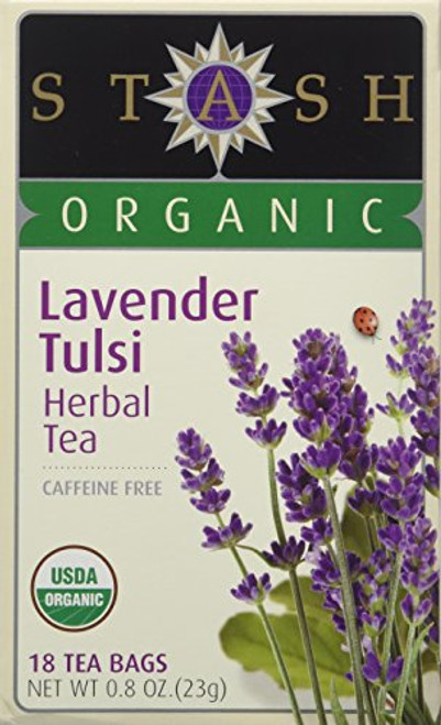 Stash Premium Organic Lavender/Tulsi Herbal Tea, 18 Tea Bags