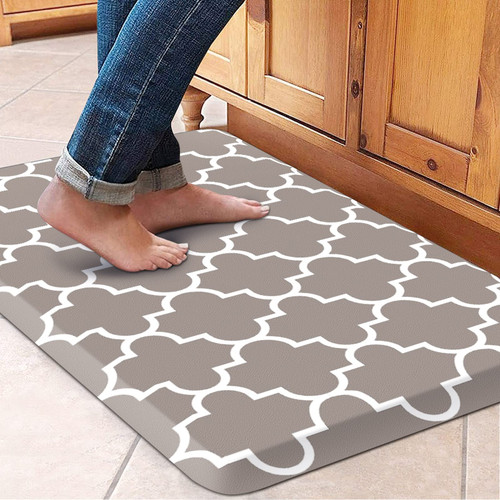 WISELIFE Kitchen Runner Rugs Anti-Fatigue mats,17.3"x 28",Non Slip Waterproof Ergonomic Comfort Mat for Kitchen, Floor Home, Office, Sink, Laundry,Khaki