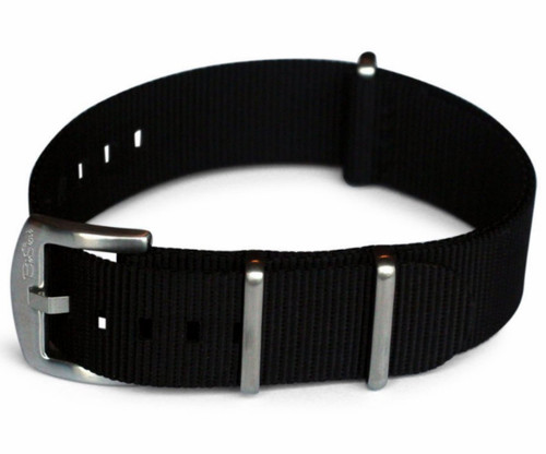 BluShark Original Premium Nylon Watch Strap - Stainless Steel Buckle with Multiple Sizes & Premium Styles, Replacement Watch Straps for Men & Women, Ballistic Military Waterproof, 22mm Black
