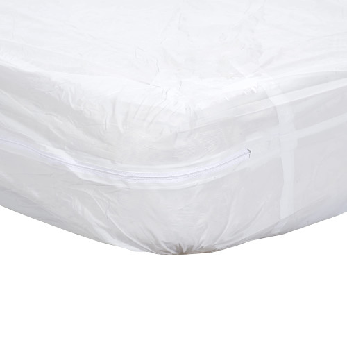 Mars Wellness Waterproof Vinyl Mattress Protector and Cover - Zippered White Mattress Cover Sheet Bed Bugs Mattress Cover - 1 Pack - Queen