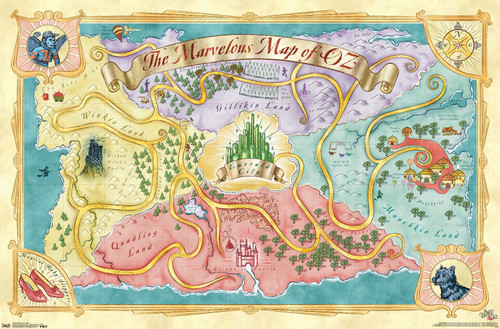 Trends International The Wizard Of Oz - Map Wall Poster, 22.37" x 34.00", Premium Unframed Version