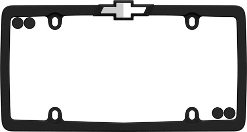 Cruiser Accessories 10450 Chevy License Plate Frame, Matte Black/Chrome w/Fastener caps