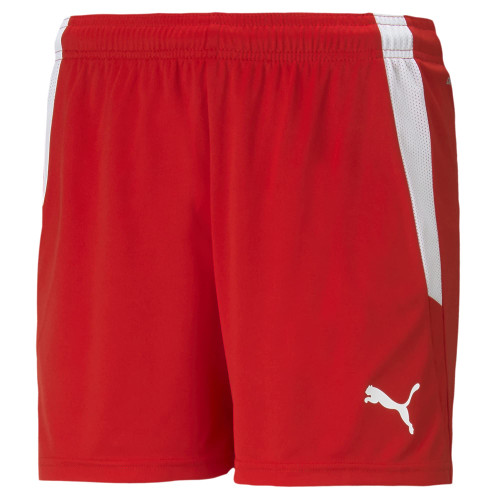 PUMA womens Teamliga Shorts, Puma Red-puma White, Medium US