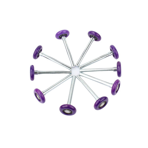 6200ZZ Quiet Garage Door Rollers Bearing Nylon Garage Door Roller 4" Stem, Purple Pack of 10 (for 7' Height Doors)