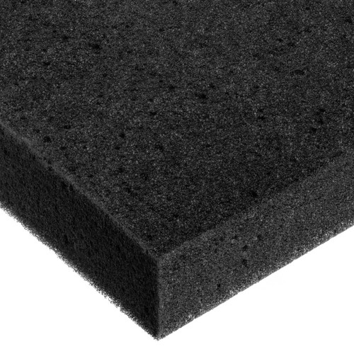 Neoprene Foam Strip, Open Cell, Acrylic Adhesive, 1/4 in Thick x 1/4 in Wide x 10 ft. Long