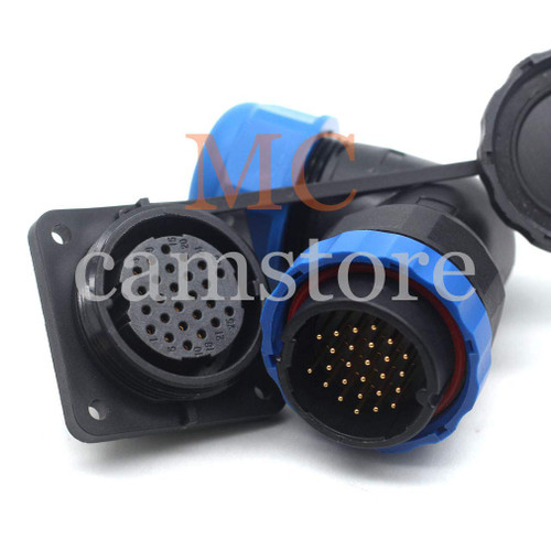 MCcamstore SD28 26 pin Waterproof Connector,Panel Mount 26pin Aviation Auto Electric Bulkhead Connector (26pin)