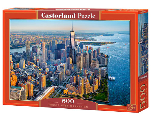 CASTORLAND 500 Piece Jigsaw Puzzle, Sunset Over Manhattan, New York, NYC, Cityscape Puzzle, USA, Adult Puzzle, Castorland B-53674 CASTORLAND 500 Piece Jigsaw Puzzle, Sunset Over Manhattan, New York, NYC, Cityscape Puzzle, USA, Adult Puzzle, Castorland B-53674