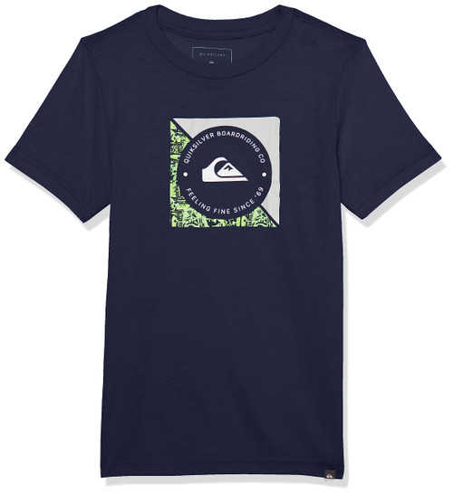 Quiksilver Boy's Boardshort Linked Tee Shirt, Navy Blazer 233