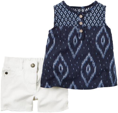 Carter's Baby Girls' 2 Pc Sets 127g143, Navy, 6 Months