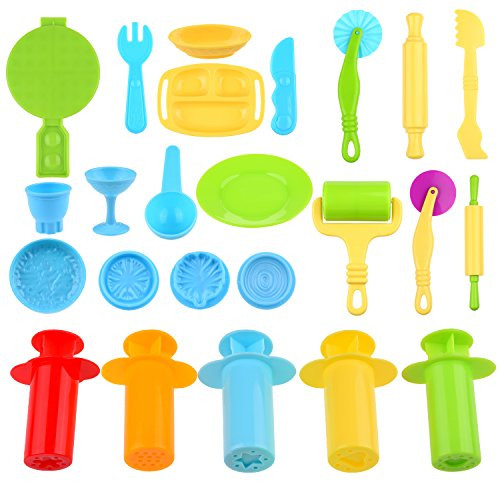 Kare & Kind Set of 24 pcs Smart Dough Tools Kit with Extruders / Dough Tools / Models and Molds (Extruder tools + Breakfast tools set + dough tools)