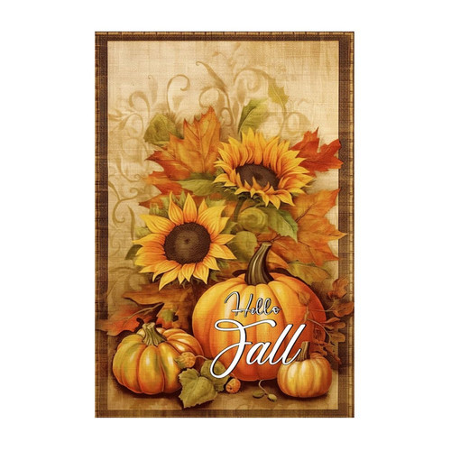 Hello Fall Office Home Wall Decor Wall Decals Fall Harvest Pumpkin Lover Gift Self-Adhesive Home Decals for Dorm Living Room Party Doors Vinyl 18in