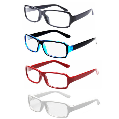 FancyG Vintage Inspired Classic Retro Style Rectangle Shape Glasses Frame Clear Lens Eyewear 4 Pieces Color Set21
