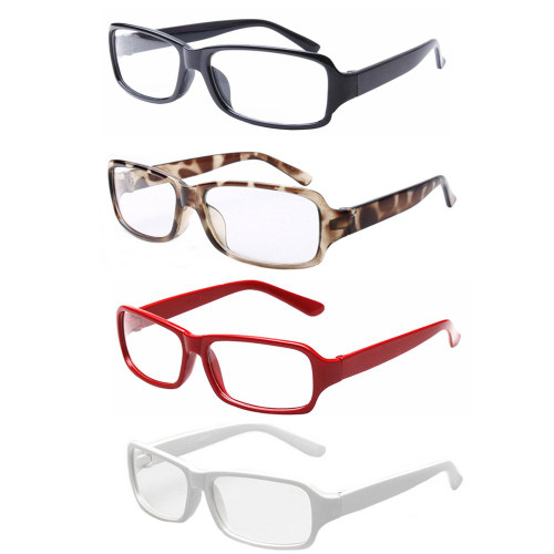 FancyG Vintage Inspired Classic Retro Style Rectangle Shape Glasses Frame Clear Lens Eyewear 4 Pieces Color Set46