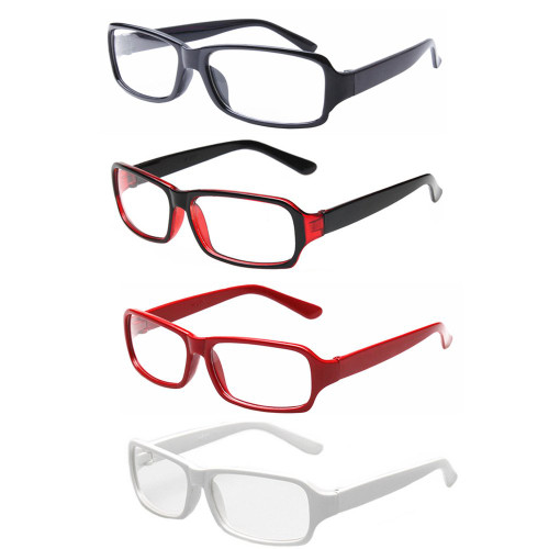 FancyG Vintage Inspired Classic Retro Style Rectangle Shape Glasses Frame Clear Lens Eyewear 4 Pieces Color Set56