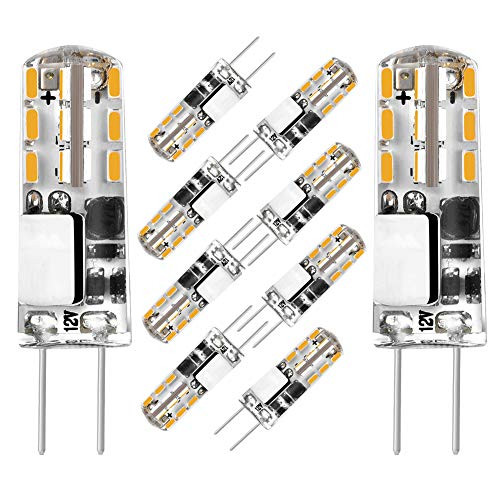 G4 Dimmable LED Bulb, No Flicker Mini G4 Bi-pin Base 2Watt LED Light Bulb Lighting Equivalent 10W T3 Halogen Bulb, AC/DC 12V Warm White 2700K-3000K Corn Bulbs for Landscape, RV, Home Lighting(10-Pack)