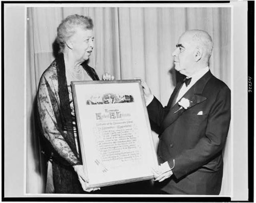 HistoricalFindings Photo: Old Timers Honor Senator Herbert H Lehman,Eleanor Roosevelt,Dinner,New York,1953