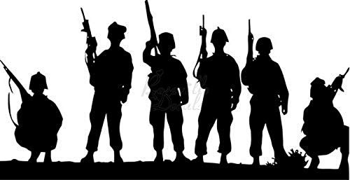 Band of Brothers Army Soldiers Vinyl Decal Sticker for Home Office Decor Vehicle Window Sign Size- [15 inch] / [38 cm] Wide Color- Matte Black