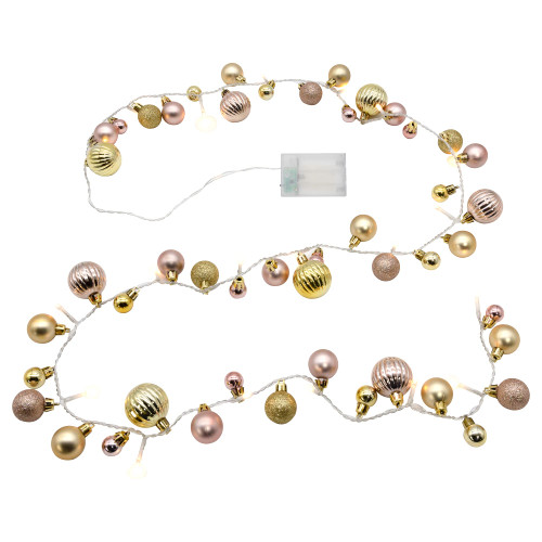 LumaBase Battery Operated String Lights with Christmas Ornaments