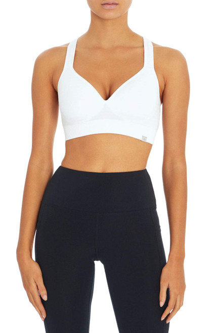 Marika Women's Standard Johanna Molded Cup Seamless Sports Bra, White, Large