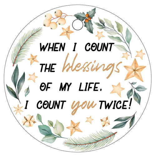 FAVIA New Year Decorations on Christmas Tree Ceramic Ornament Gift for When I Count The Blessings of My Life I Count You Twice