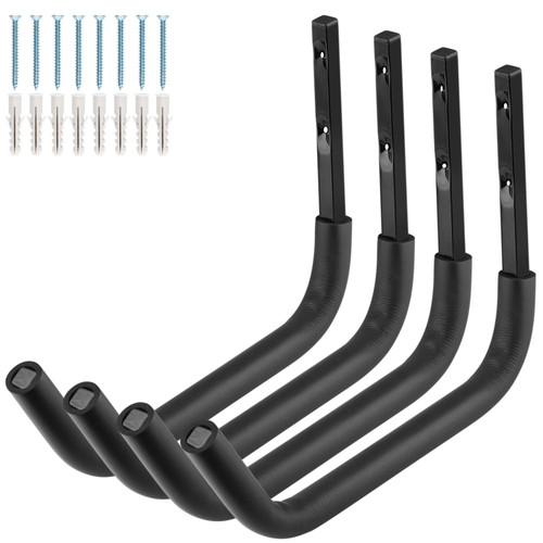 Kayak Storage Hooks, 15.3Inch Wall Mounted Garage Kayak Hanger, 2 Pairs Heavy Duty Canoe Garage Storage Utility Racks for Paddle Board, Ladder, Surfboard, Snowboard, Bike (Load Copacity 50LB) Kayak Storage Hooks, 15.3Inch Wall Mounted Garage Kayak Hanger, 2 Pairs Heavy Duty Canoe Garage Storage Utility Racks for Paddle Board, Ladder, Surfboard, Snowboard, Bike (Load Copacity 50LB)