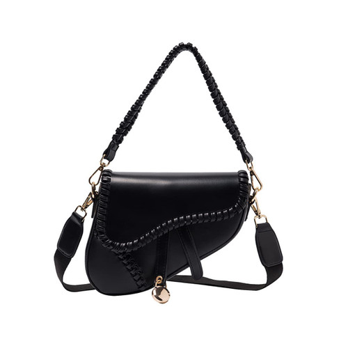 Yaopeing Saddle Shoulder Bags for Women,Trendy Small Crossbody Bag,PU Leather Clutch Purse Underarm Handbag Satchel HandBag,Black