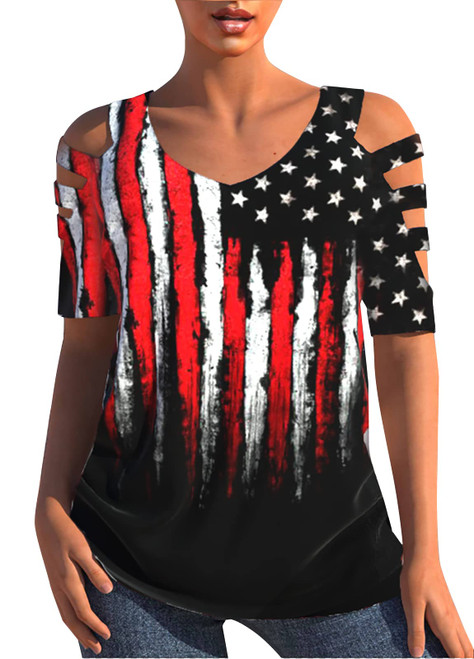 FAYALEQ USA Flag Shirt Women Off The Shoulder Top American Flag Tee 4th of July Patriotic Tees Distressed Star Stripes Shirts FAYALEQ USA Flag Shirt Women Off The Shoulder Top American Flag Tee 4th of July Patriotic Tees Distressed Star Stripes Shirts