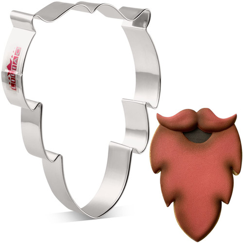 LILIAO Full Beard Cookie Cutter, 3.3 x 4.6 inches, Stainless Steel