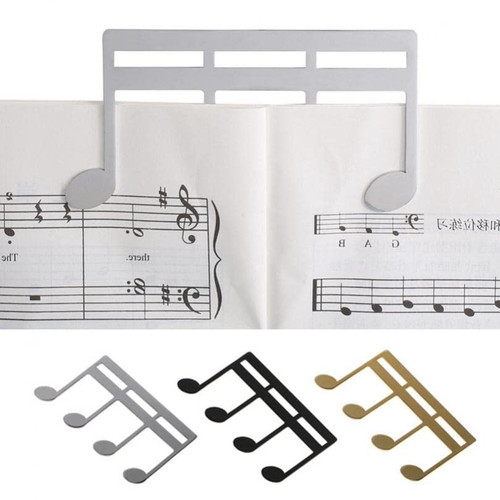 MuzcYM Music Book Clip Page Holder, Metal Sheet Music Holders Page Marker Book Clips for Piano Keyboard Stands Books Reading (Gold)