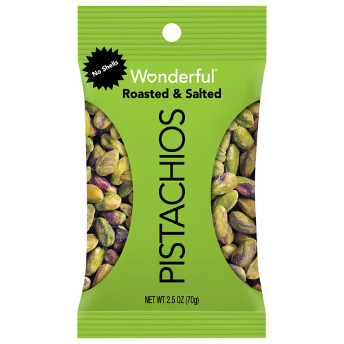 Wonderful Pistachios, No Shells, Roasted & Salted, 2.5oz