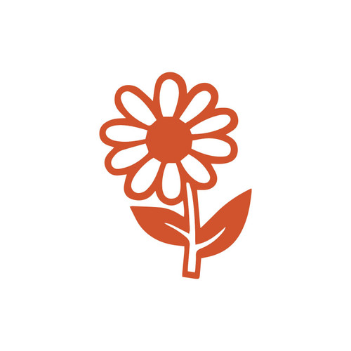 Daisy Flower Sticker Vinyl Decal Notebook Car Window Laptop 3"x 4"Tall (Orange)